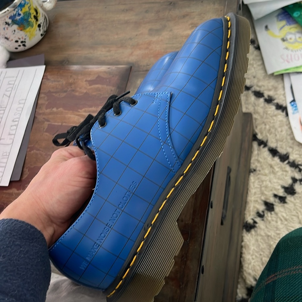 Dr. Martens 1461 Blue Grid Leather Oxford - Men's - Picture 5 of 9